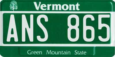 VT license plate ANS865