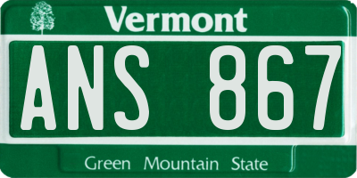 VT license plate ANS867