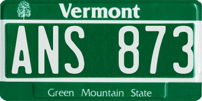 VT license plate ANS873