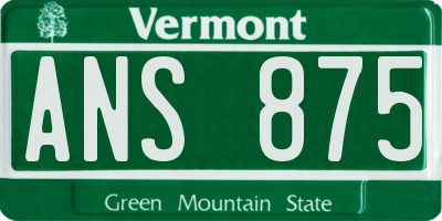 VT license plate ANS875