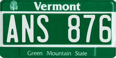 VT license plate ANS876
