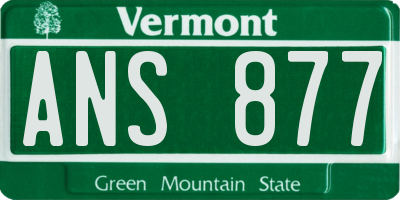 VT license plate ANS877