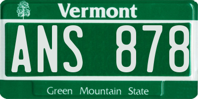 VT license plate ANS878