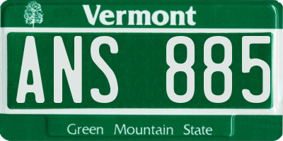 VT license plate ANS885