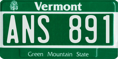 VT license plate ANS891