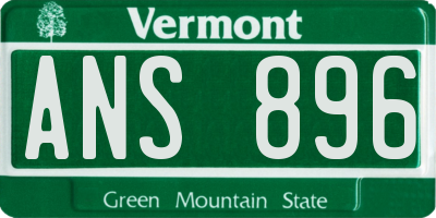 VT license plate ANS896