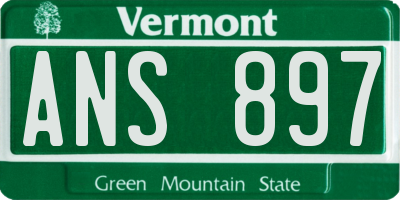 VT license plate ANS897