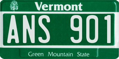 VT license plate ANS901