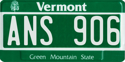 VT license plate ANS906