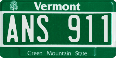 VT license plate ANS911