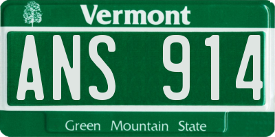 VT license plate ANS914