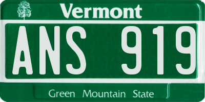 VT license plate ANS919