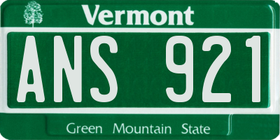 VT license plate ANS921