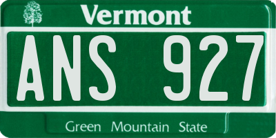 VT license plate ANS927