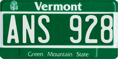 VT license plate ANS928