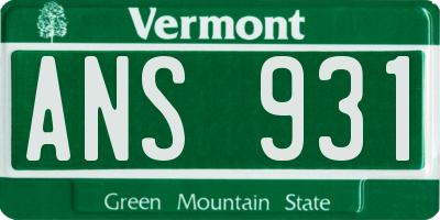 VT license plate ANS931