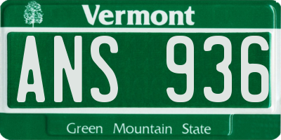 VT license plate ANS936