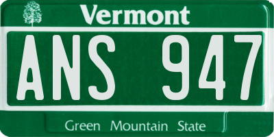 VT license plate ANS947