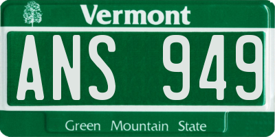 VT license plate ANS949