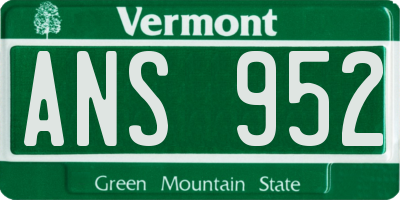 VT license plate ANS952