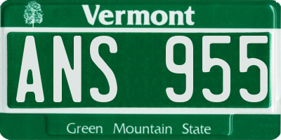 VT license plate ANS955