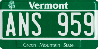 VT license plate ANS959