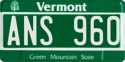 VT license plate ANS960