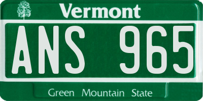 VT license plate ANS965