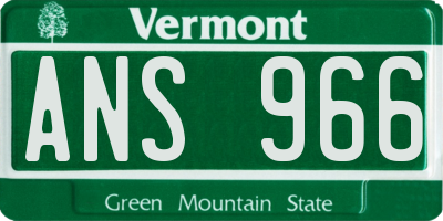 VT license plate ANS966