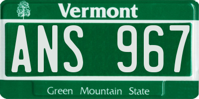 VT license plate ANS967