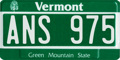 VT license plate ANS975