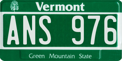 VT license plate ANS976