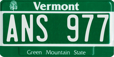 VT license plate ANS977