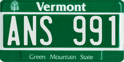 VT license plate ANS991