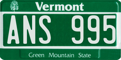 VT license plate ANS995