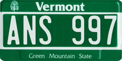 VT license plate ANS997