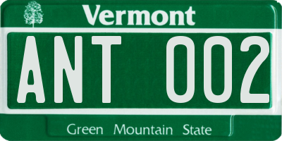 VT license plate ANT002