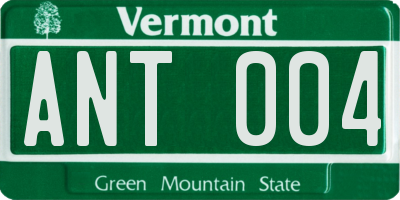 VT license plate ANT004