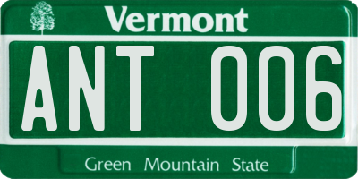 VT license plate ANT006