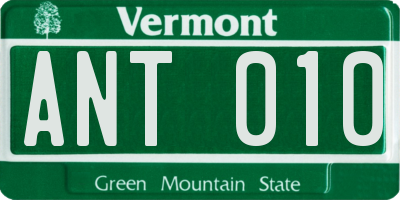 VT license plate ANT010