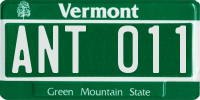 VT license plate ANT011