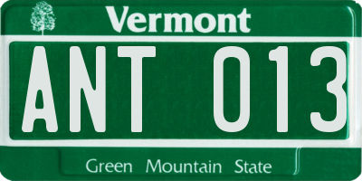 VT license plate ANT013