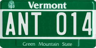 VT license plate ANT014