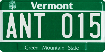 VT license plate ANT015