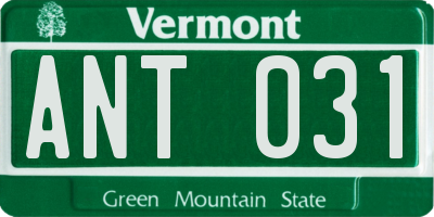 VT license plate ANT031