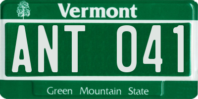 VT license plate ANT041