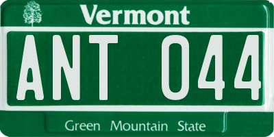 VT license plate ANT044