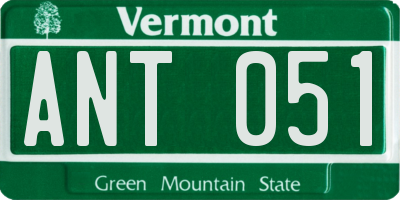 VT license plate ANT051