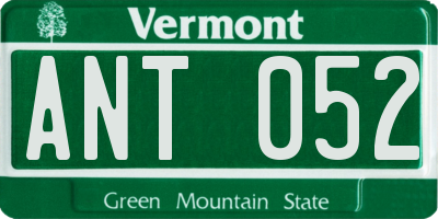 VT license plate ANT052