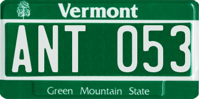 VT license plate ANT053